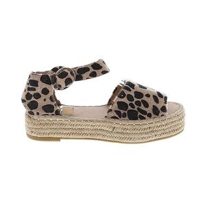 BELLA MARIE Leopard Pony Hair Suede Espadrilles Sandals